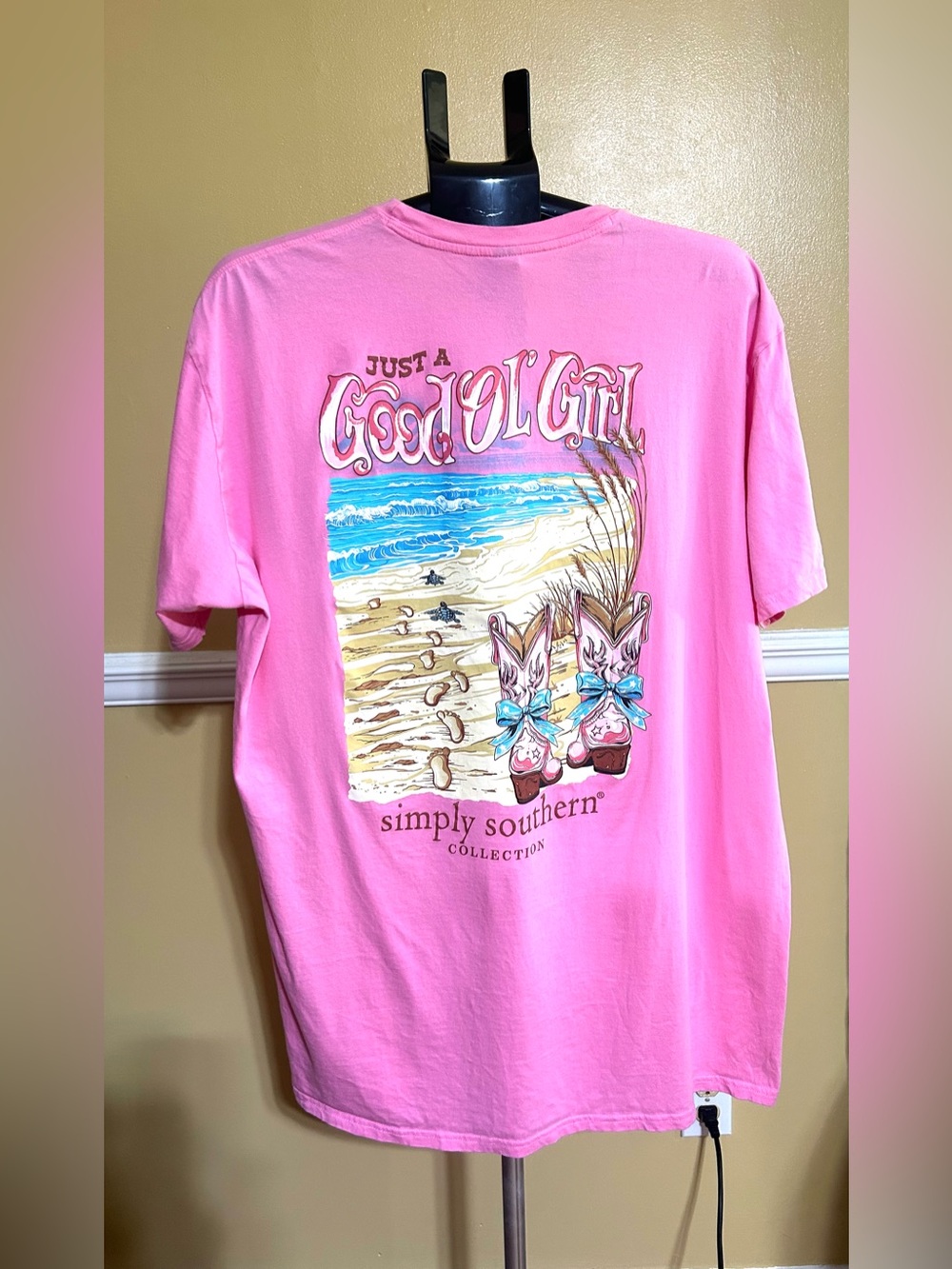 Simply Southern Just a Good Ol Girl Boots Sea Turtles Women’s Pink SS Crew T XXL - Picture 3 of 6